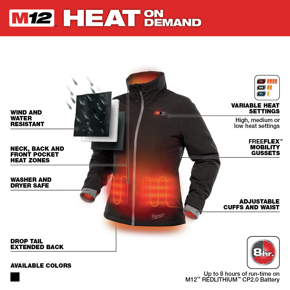 Milwaukee 232B-21M M12 Heated Women's Softshell Jacket Kit - Black ...